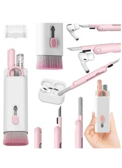 KASTWAVE Cleaning Brush Set For Keyboard and Earphone, 7 in 1 Multifunctional Keyboard Bluetooth Headset Cleaning Dust Kit With Keycap Puller, Cleaning Pen For Bluetooth Headset Keyboard Pink  - Image 1