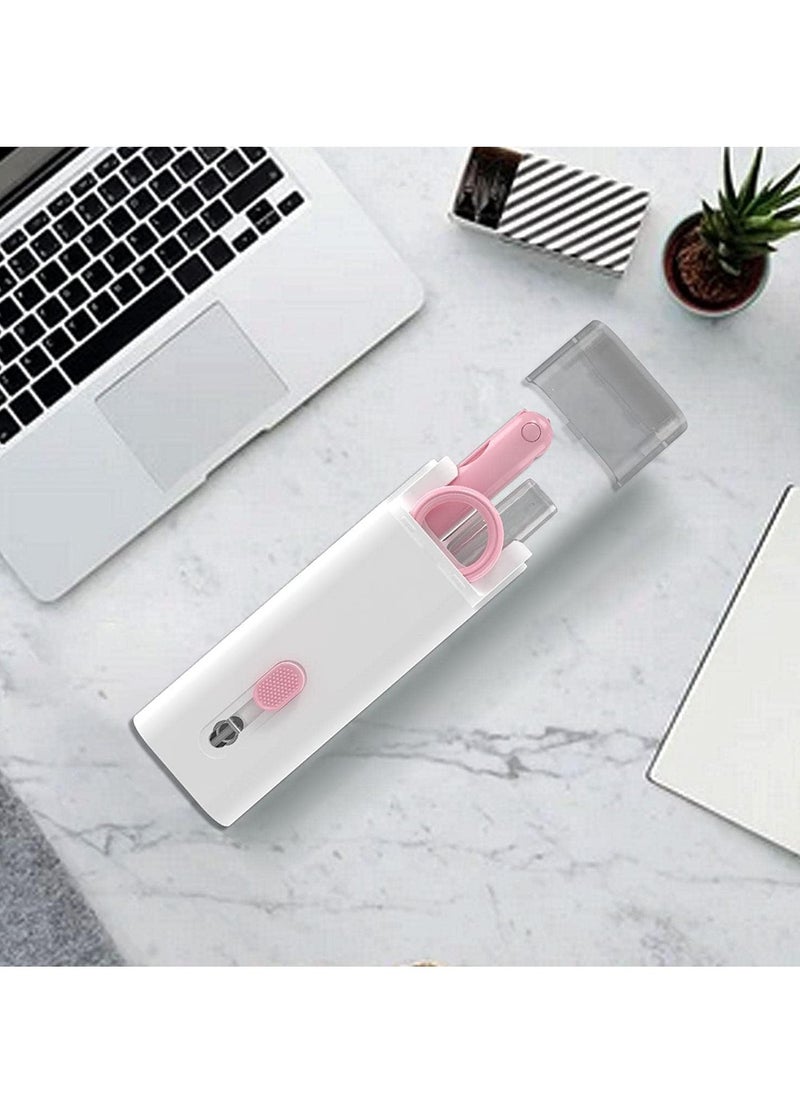 KASTWAVE - Cleaning Brush Set For Keyboard and Earphone, 7 in 1 Multifunctional Keyboard Bluetooth Headset Cleaning Dust Kit With Keycap Puller, Cleaning Pen For Bluetooth Headset Keyboard Pink - Image 1