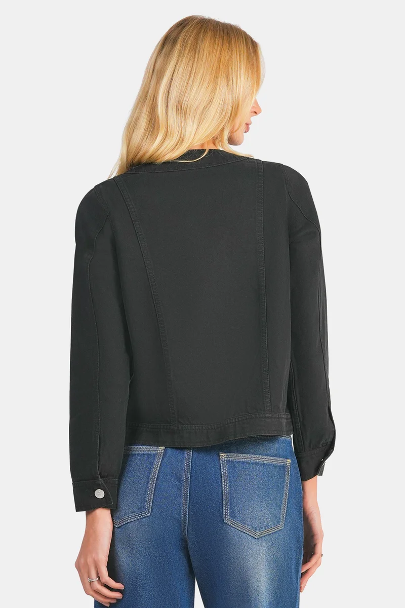 Virgio  Solid Cotton Denim Jacket With Flap Pockets for Women for Women | Best Price UAE