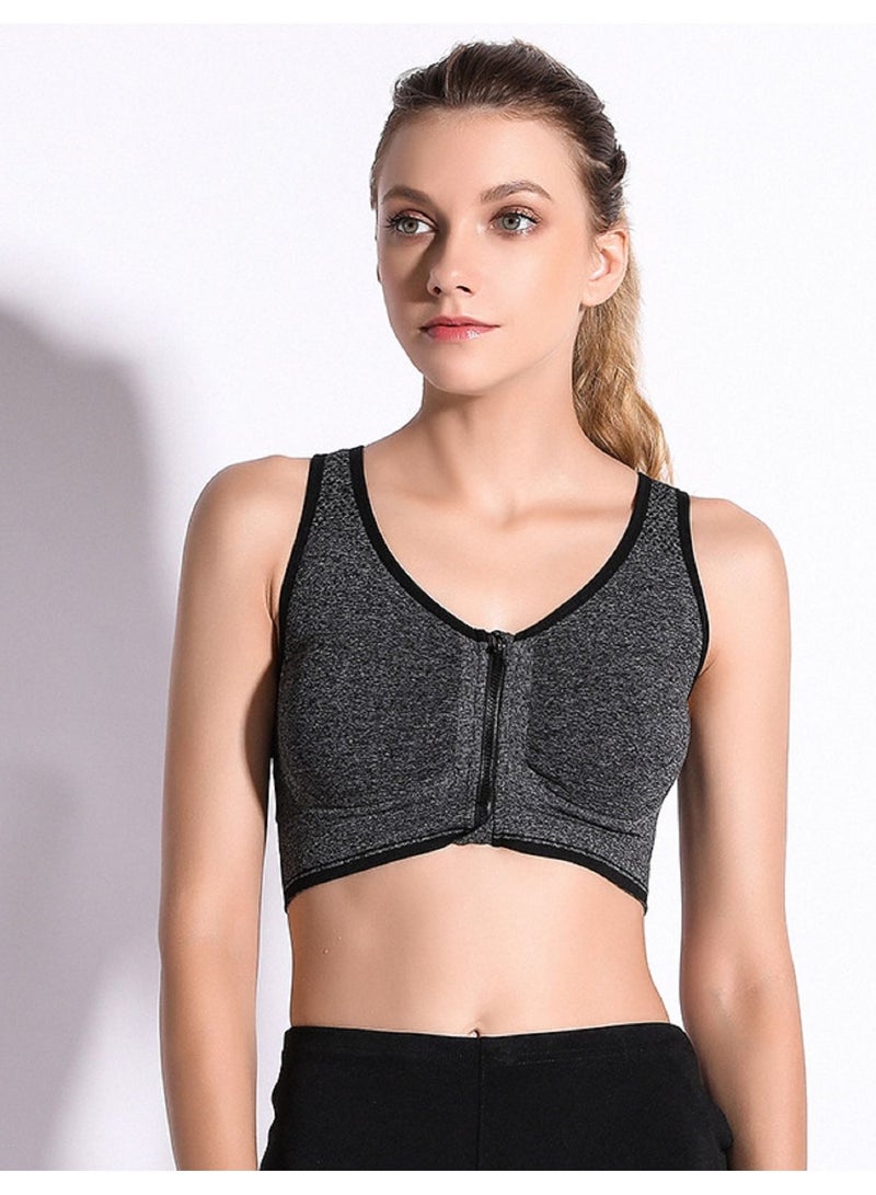 NIBEMINENT Women's Zip Front Sports Bra Active Yoga Girl Sports Bras, Wirefree Lightweight Comfort Bra with Adjustable Strap  - Image 4