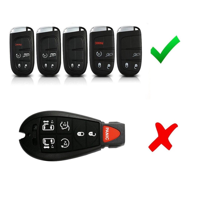 ROYALFOX Genuine Leather 3 4 5 Buttons smart Key Fob case Cover for Jeep Cherokee Compass Renegade Grand Cherokee, Fiat,Dodge Charger Challenger Dart Journey Durango Grand Caravan RAM (black) - Image 3