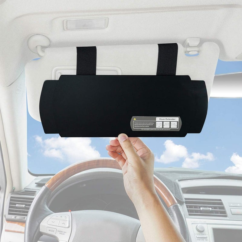 TFY Car Visor Sunshade Extender - Black - Image 1