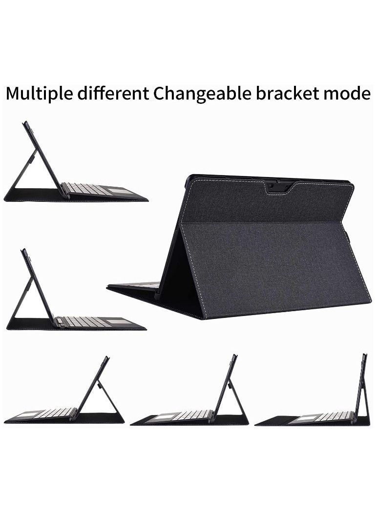 NIBEMINENT Fits Keyboard and Kickstand, Premium PU Leather Cover with Multiple Angle Viewing for New Surface Pro X 2019 Released / 2020 Black  - Image 4