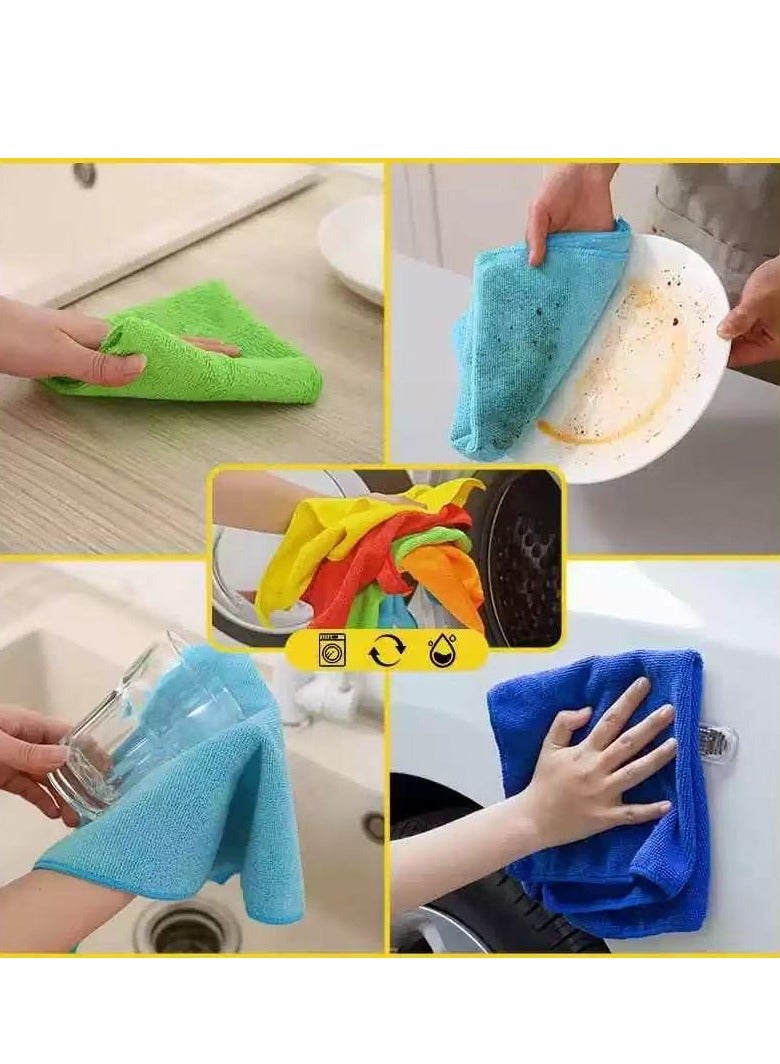 6 Pack Microfiber Cleaning Cloths Car Towel  Reusable Cleaning Rags Cleaning Towels Dusting Cloth for Kitchen, Car, Window(Red 40*40cm) - Image 5