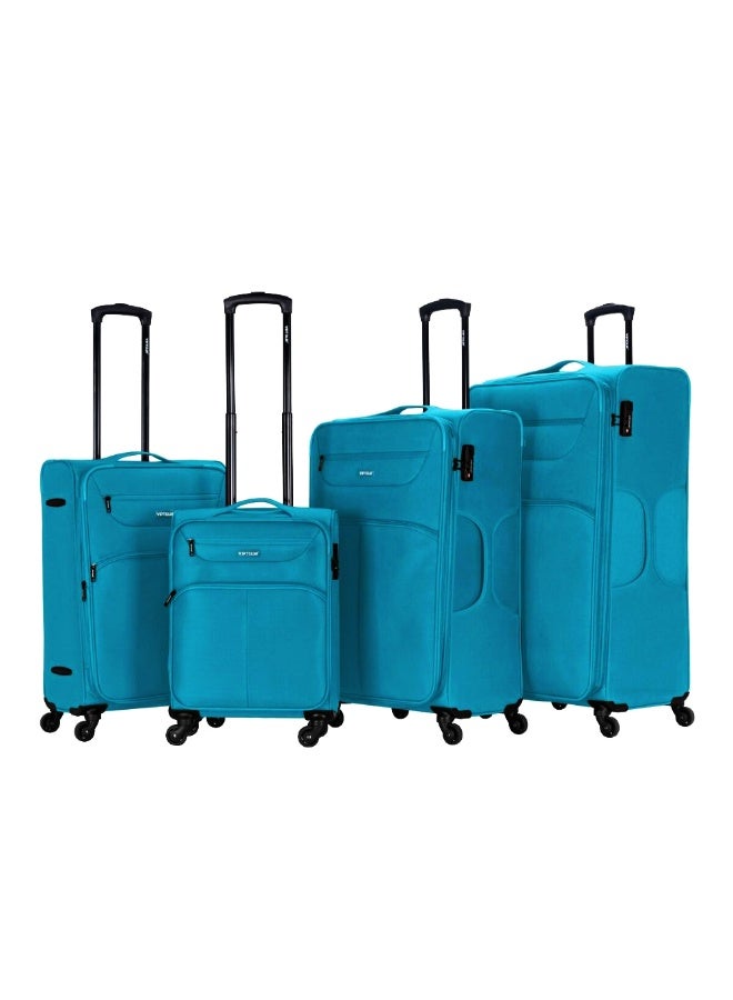 فيبتور مجموعة حقائب سفر قماشية ناعمة من 4 قطع مع عجلات دوارة 360 درجة وقفل رقمي - حقيبة سفر متينة من البوليستر (20 بوصة / 24 بوصة / 28 بوصة / 32 بوصة) - لون فيروزي - Image 1