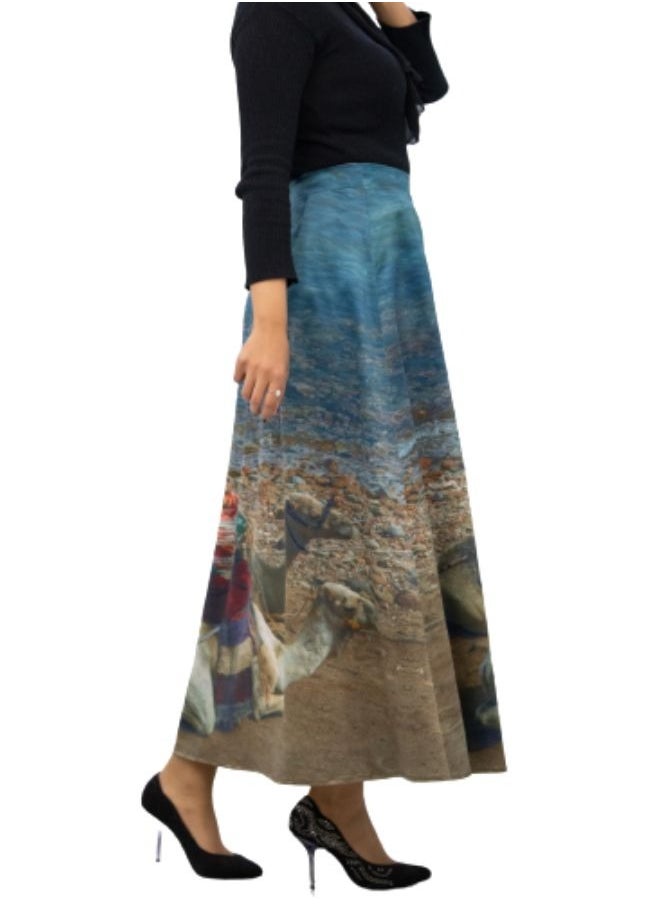 يونيك جرافي Camels High waist A-Line Printed Skirt from UniqueGraphy  - Image 3