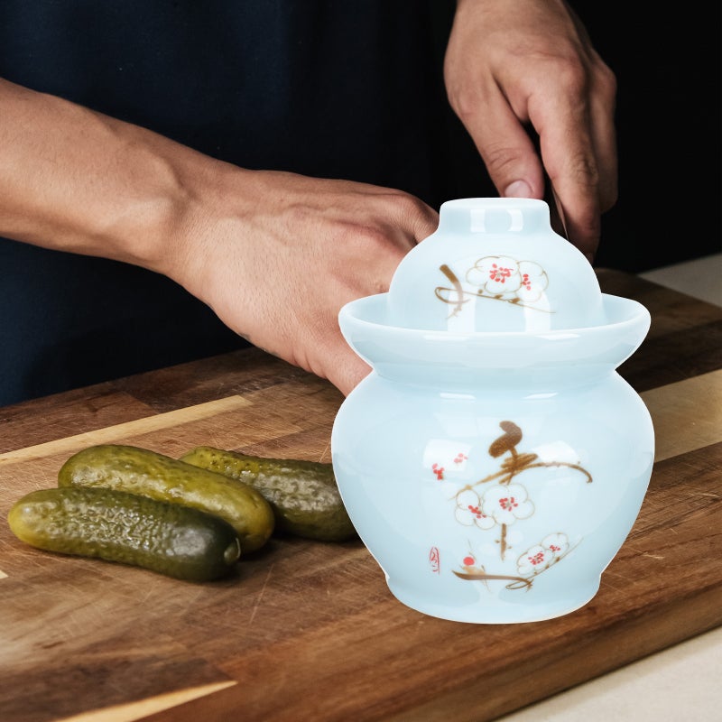 2pcs Ceramic Pickle Jar Sealed Jar Traditional Pickle Jar Household Pickle Sealing Can - Image 4