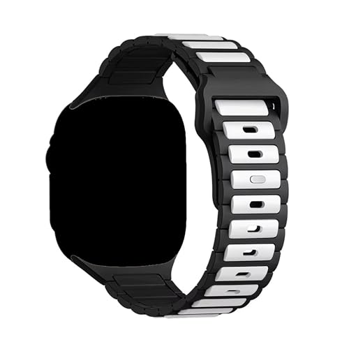 GUOi® Silicone Watchband Compatible with Apple Watch Ultra 2 ＆ Ultra 49mm 45mm 44mm 42mm 46mm - Men & Women Strap for iWatch Se10/9/8/7/6/5/4/3/2/1 SE 46/44/45/49/42mm (Series 3/2/1) - BLACK/WHITE - Image 1