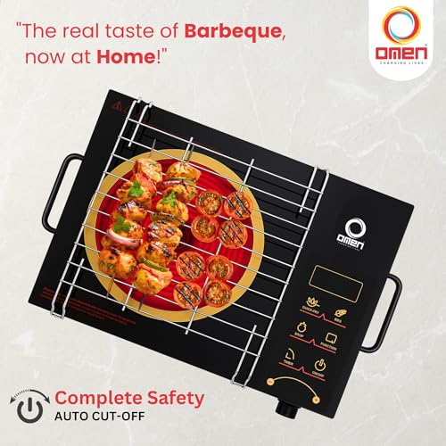 Omen Changing Lives Unique 2000W Infrared Induction Cooktop With Stainless Steel Grill | Smart Touch Control | Infrared Crystal Glass Top | 3 Cooking Modes – BBQ, Quick Fry & Soup | 1 Year Warranty - Image 3