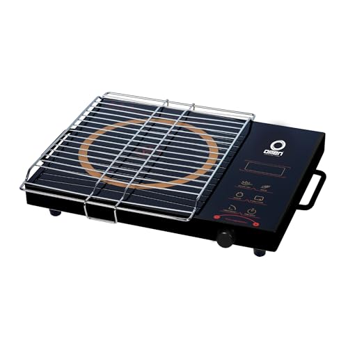 Omen Changing Lives Unique 2000W Infrared Induction Cooktop With Stainless Steel Grill | Smart Touch Control | Infrared Crystal Glass Top | 3 Cooking Modes – BBQ, Quick Fry & Soup | 1 Year Warranty - Image 1