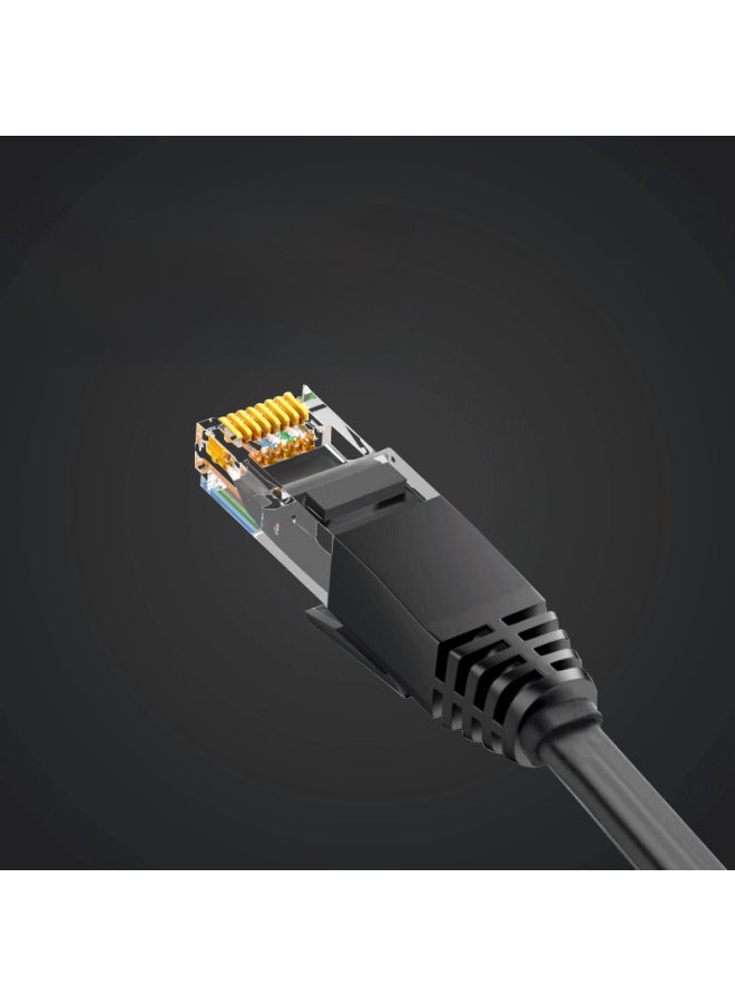 Generic Yonghang 1 Meter 2 Meter 3 Meter 5 Meter 6 Gigabit Network Cable Broadband Network Jumper CAT6 High-speed Flat 6 Type Network Cable-Color:Black-Line Length:2 M  - Image 1