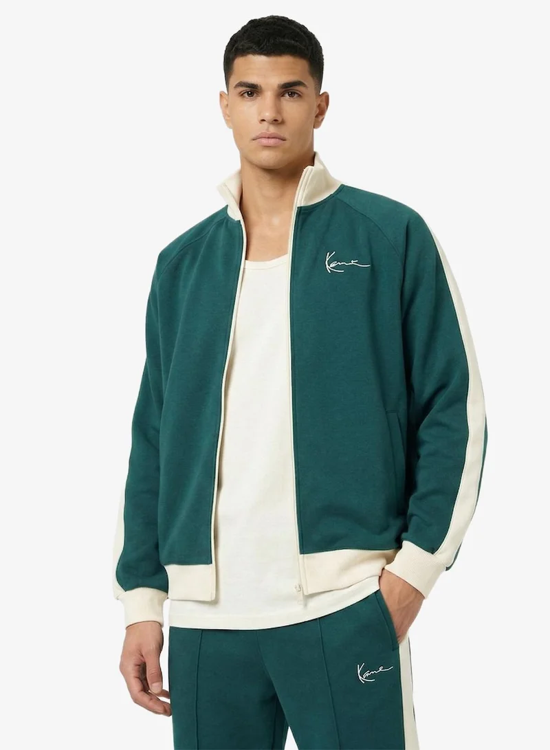 كارل كاني جاكيت رياضي بياقة مدورة بنقشة جانبية مميزة