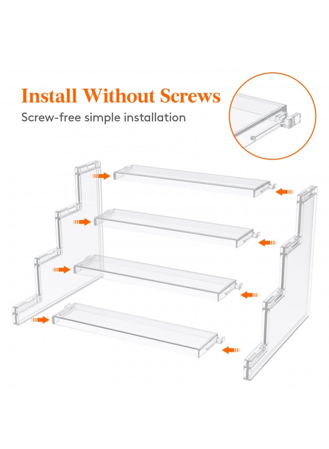 Lifewit 4 Tier Clear Display Risers Stand, Plastic Organizers for Figures, Cupcake, Perfume, Dessert, Desktop Display Stand for Organize and Decoration - Image 2