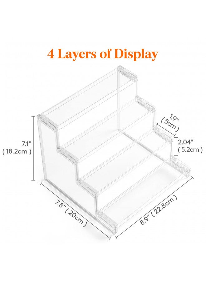 Lifewit 4 Tier Clear Display Risers Stand, Plastic Organizers for Figures, Cupcake, Perfume, Dessert, Desktop Display Stand for Organize and Decoration - Image 4