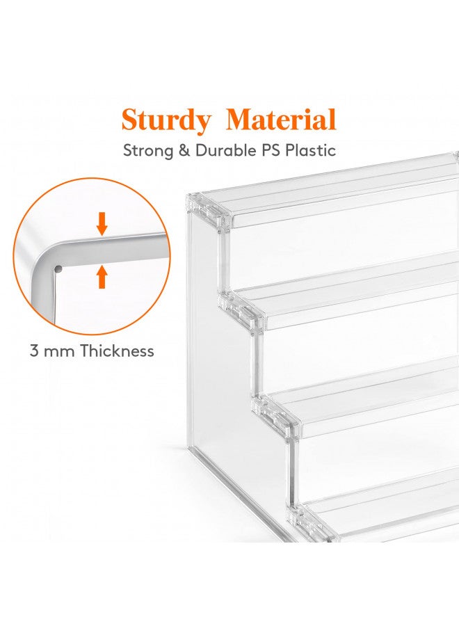 Lifewit 4 Tier Clear Display Risers Stand, Plastic Organizers for Figures, Cupcake, Perfume, Dessert, Desktop Display Stand for Organize and Decoration - Image 5
