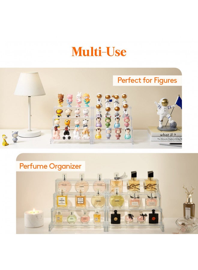 Lifewit 4 Tier Clear Display Risers Stand, Plastic Organizers for Figures, Cupcake, Perfume, Dessert, Desktop Display Stand for Organize and Decoration - Image 3