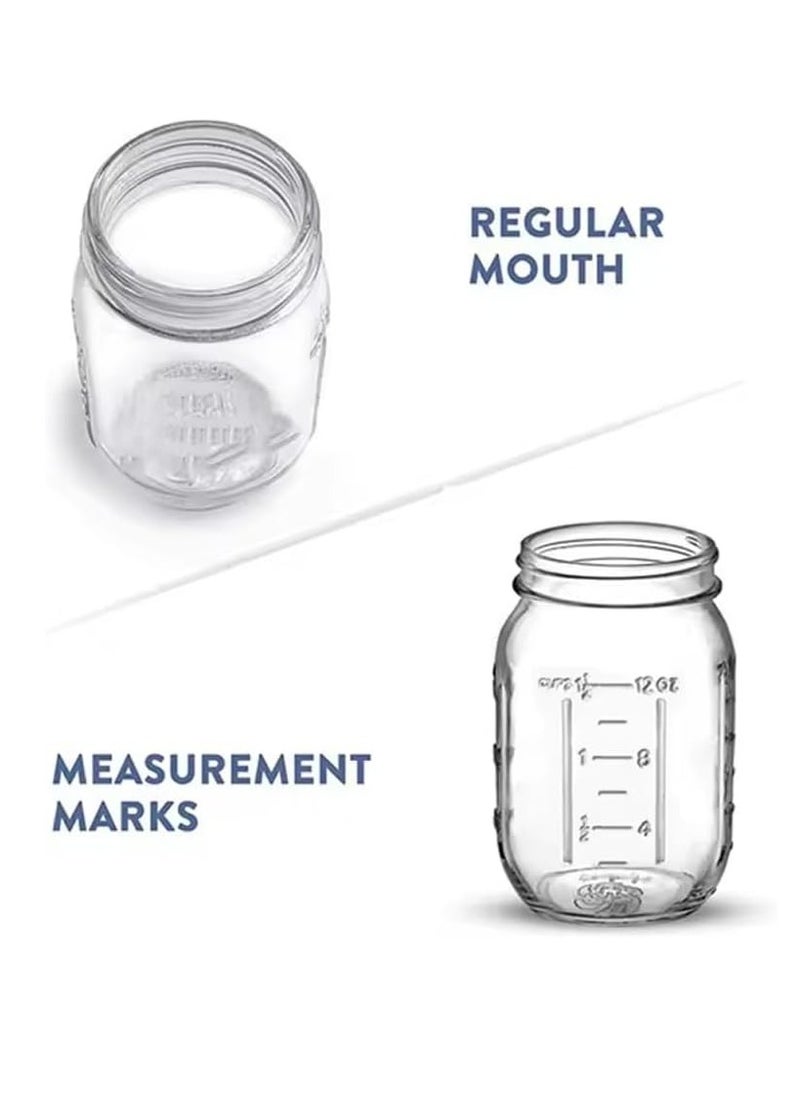 Premify 6 Pack 16oz Jars with Lids Thick Glass Canning Jars with Stainless Steel Lids,Ideal For DIY Spices, Meal Prep, Overnight Oats, Jelly, Jam, Honey, Candles, Crafts  - Image 2