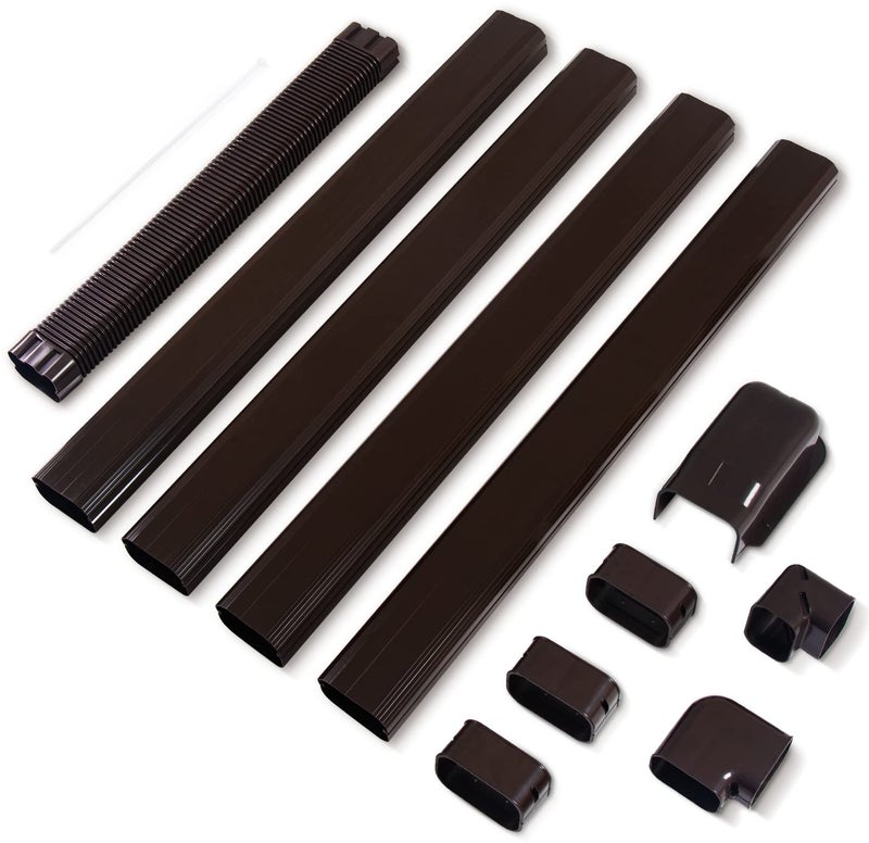 LyPrem Brown 165Ft Mini Split Line Set Cover 4 PVC Line Cover Kit for Mini Split and Central Air Conditioner  Heat Pump