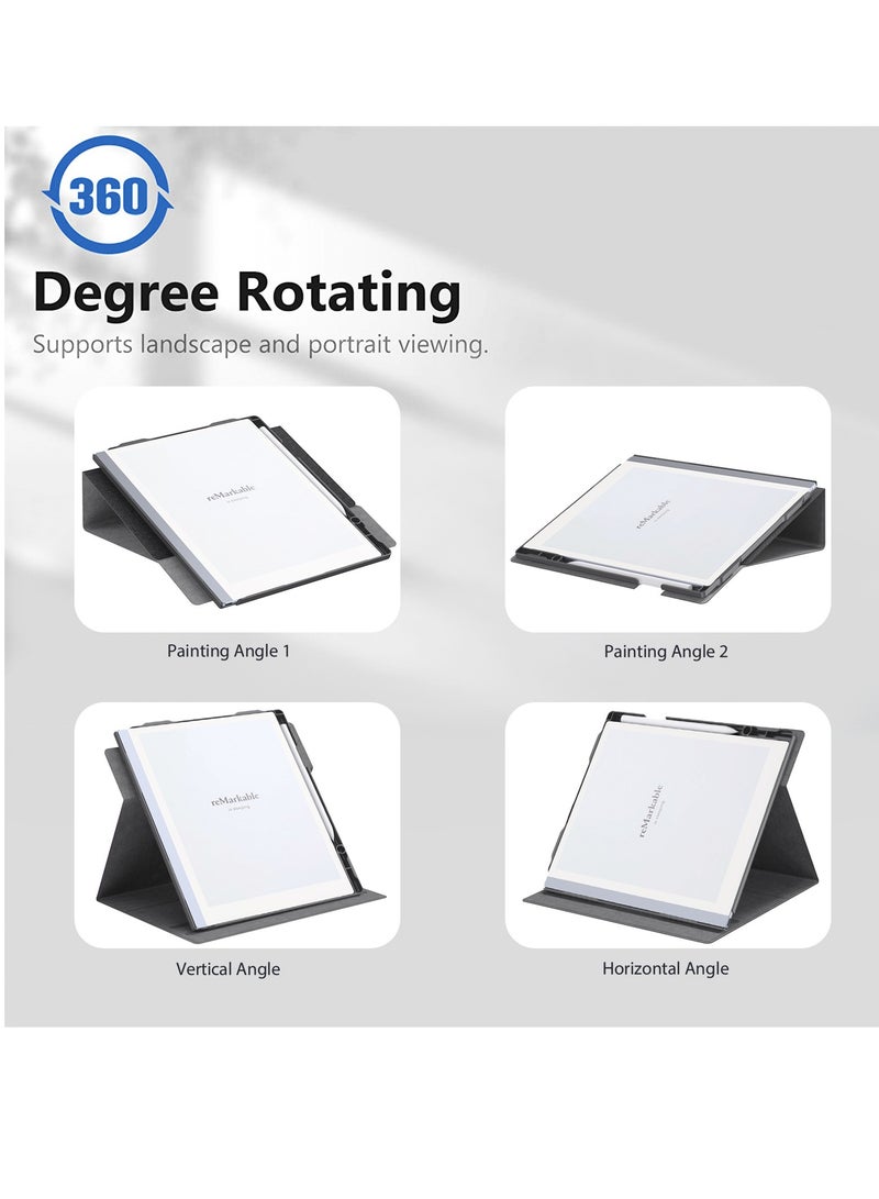 My Choice 360° Folding Case Cover with Pen Slot for Remarkable 2 10.3"- Black - Image 4