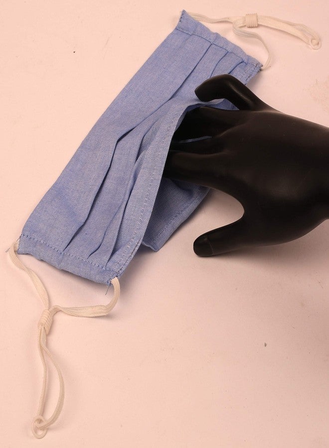 Touchstone Denim look Adjustable filter pocket nose bridge double layer anti-pollution smog smoke cold & cough protective cotton face mask reusable washable for men women (Pack of 3). Green Blue Pink - Image 3