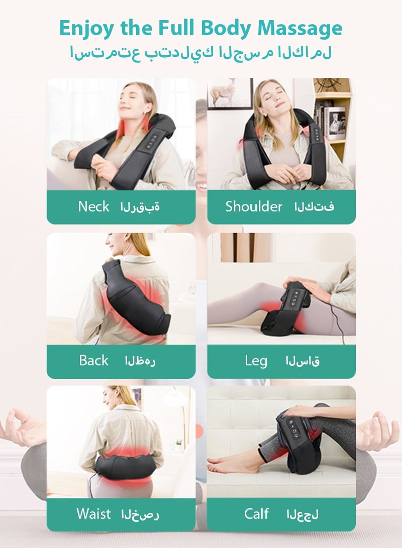 ديبتر مدلك كهربائي للرقبة مع التدفئة، مدلك شياتسو للرقبة والظهر والكتف والقدم والساق، مساج كهربائي للرقبة مع التدفئة، مدلك شياتسو للرقبة والظهر والكتف والقدم والساق، يساعد على استرخاء العضلات في المنزل والسيارة، هدايا مريحة للنساء والرجال  - Image 5