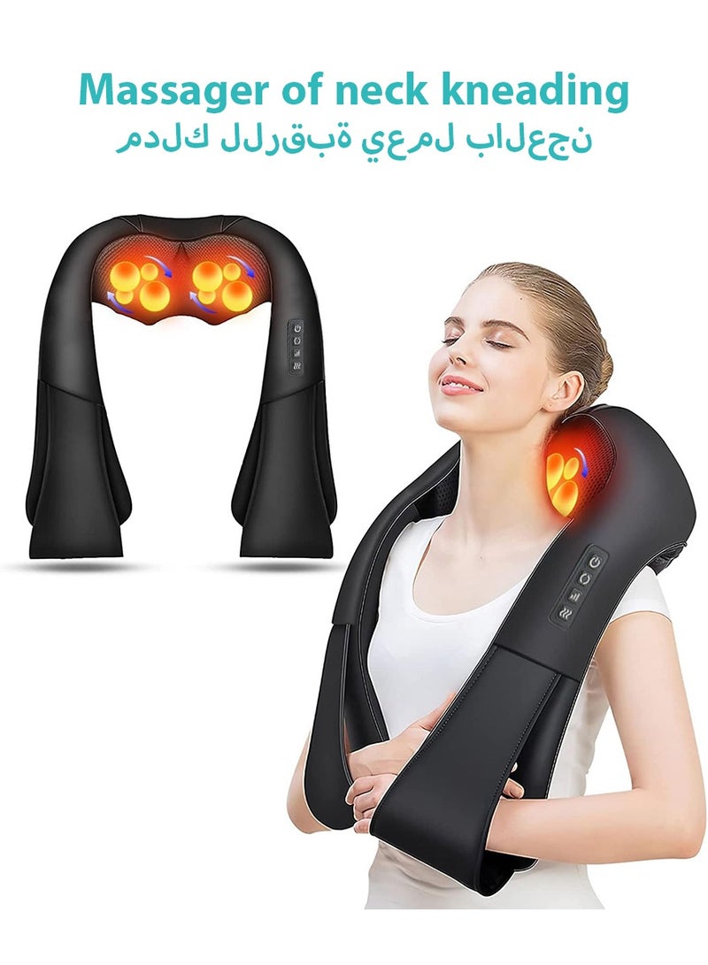 ديبتر مدلك كهربائي للرقبة مع التدفئة، مدلك شياتسو للرقبة والظهر والكتف والقدم والساق، مساج كهربائي للرقبة مع التدفئة، مدلك شياتسو للرقبة والظهر والكتف والقدم والساق، يساعد على استرخاء العضلات في المنزل والسيارة، هدايا مريحة للنساء والرجال  - Image 1