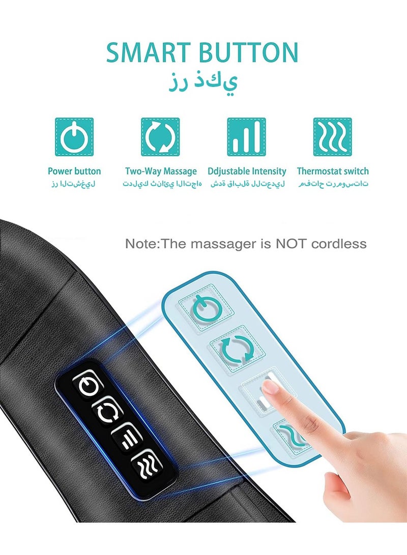 ديبتر مدلك كهربائي للرقبة مع التدفئة، مدلك شياتسو للرقبة والظهر والكتف والقدم والساق، مساج كهربائي للرقبة مع التدفئة، مدلك شياتسو للرقبة والظهر والكتف والقدم والساق، يساعد على استرخاء العضلات في المنزل والسيارة، هدايا مريحة للنساء والرجال  - Image 2