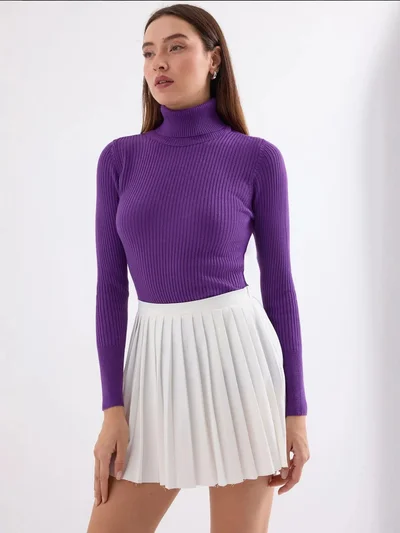 BIG DART BDART Textured Turtleneck Fitted Sweater