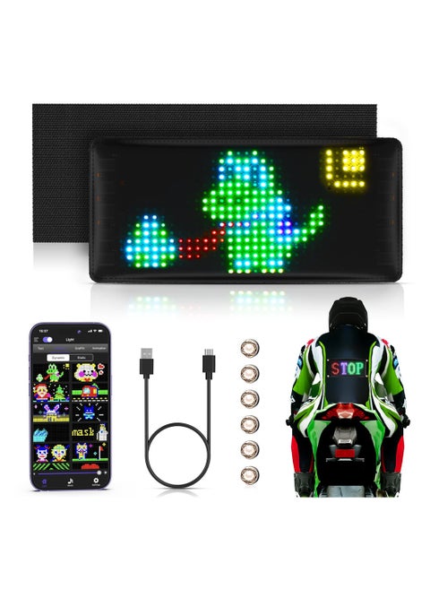 Rechargeable Mini LED Sign, 7.2''x3.4 Wireless Bluetooth LED Message Sign, Small Light Sign for Car, Smart App Control Programmable Custom LED Matrix Panel for Home Decor, Car, Party