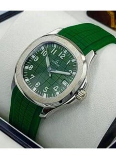 Fitron Men’s Wrist Watch with Green Rubber Strap, Stainless Steel Case and Green Dial with Date 