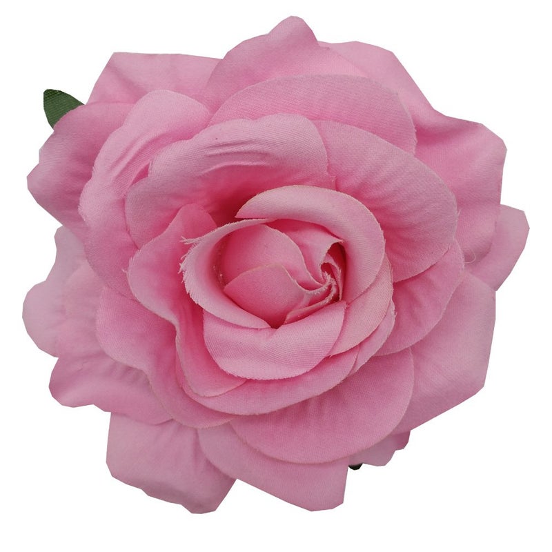 Sanrich La Homein 4pcs/Pack Mexican Hair Flowers Pink Fabric Rose Hair Flowers Clips Hairpin Brooch Headpieces (Pink) - Image 3