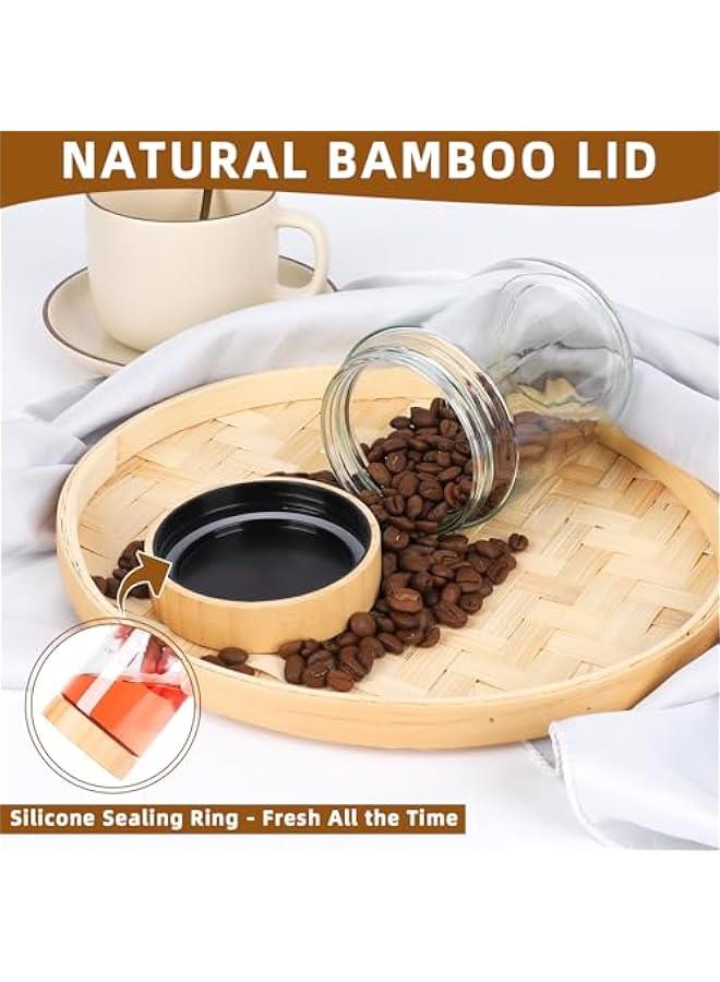 بيوينتي حاويات الشوفان الزجاجية 16 أوقية مع أغطية الخيزران ، 4 حزمة - جرات تخزين مضادة للهواء واسعة الفم لإعداد الوجبات ، الزبادي ، السلطة ، البودة ، الحبوب ، التوابل ، وأكثر من ذلك - Image 4