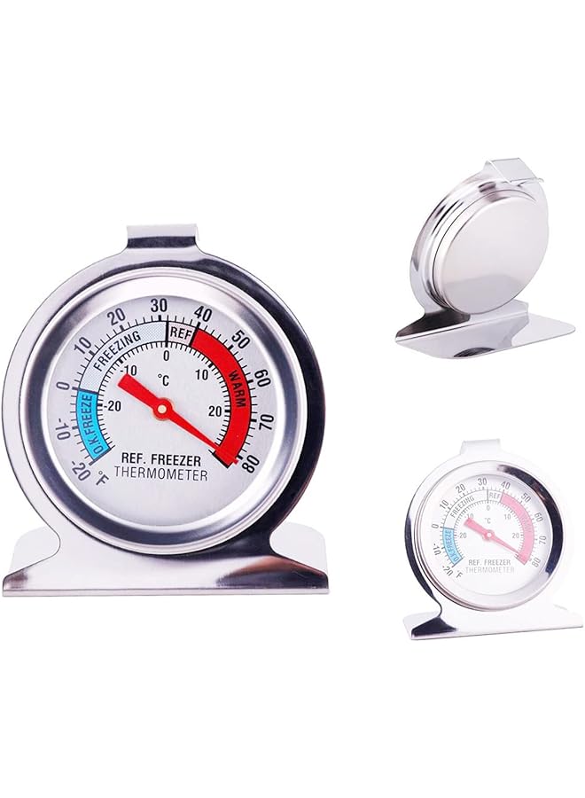 إيروريكس مقياس حرارة الثلاجة والفريزر من الفولاذ المقاوم للصدأ، نطاق 20~80 درجة فهرنهايت، مقياس معلق كبير الحجم للثلاجة والمطبخ والمطاعم المنزلية - Image 2