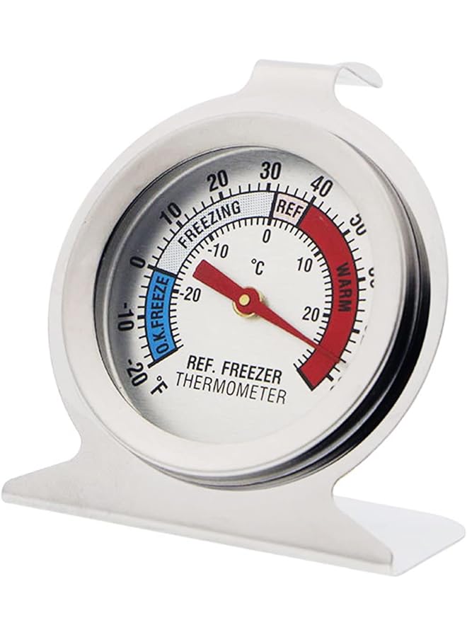 إيروريكس مقياس حرارة الثلاجة والفريزر من الفولاذ المقاوم للصدأ، نطاق 20~80 درجة فهرنهايت، مقياس معلق كبير الحجم للثلاجة والمطبخ والمطاعم المنزلية - Image 1