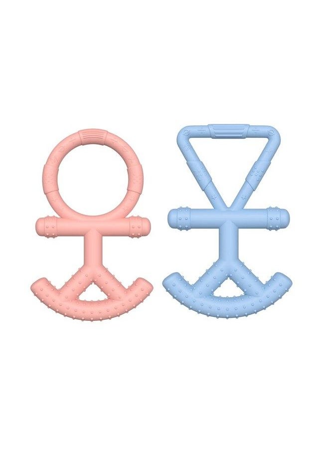 BuddsBuddy - 100% Bpa Free Soft Silicone Baby Teether For 3 To 6 Babies (Chillax Multicolor Pack Of 2) - Image 1