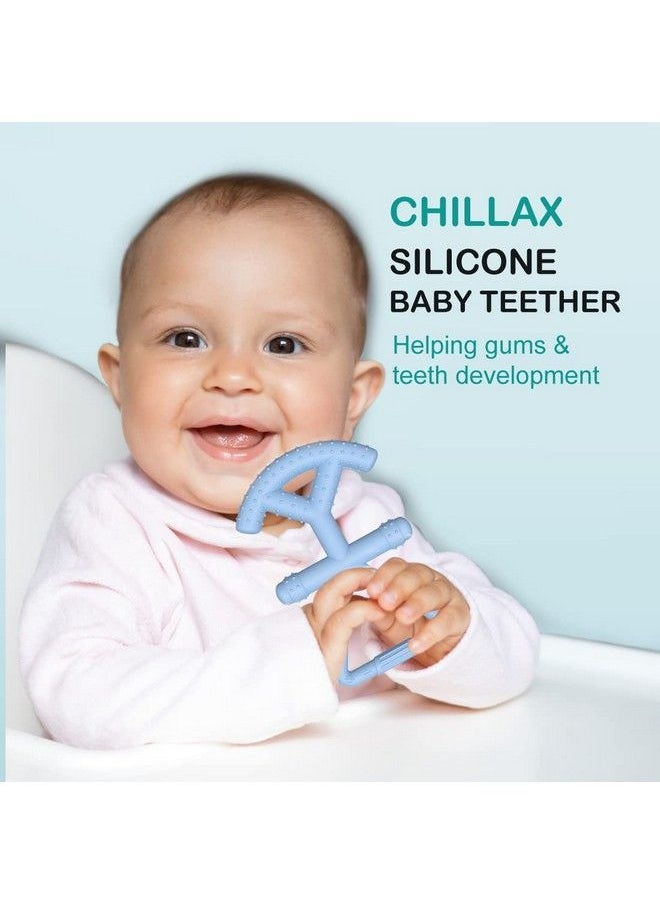 BuddsBuddy - 100% Bpa Free Soft Silicone Baby Teether For 3 To 6 Babies (Chillax Multicolor Pack Of 2) - Image 1