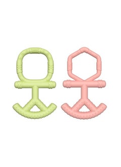 BuddsBuddy 100% Bpa Free Soft Silicone Baby Teether For 3 To 6 Babies (Chillax Multicolor Pack Of 2)  - Image 2