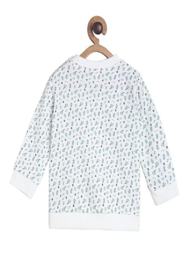 miniklub Baby Round Neck Long Sleeve Knitted Cotton White Color Sweat Shirt (3-6M) - Image 2