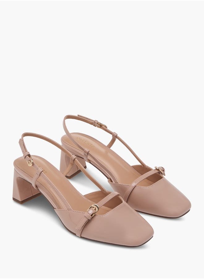 Celeste Women's Solid Shoes with Buckle Closure and Block Heels  - Image 1