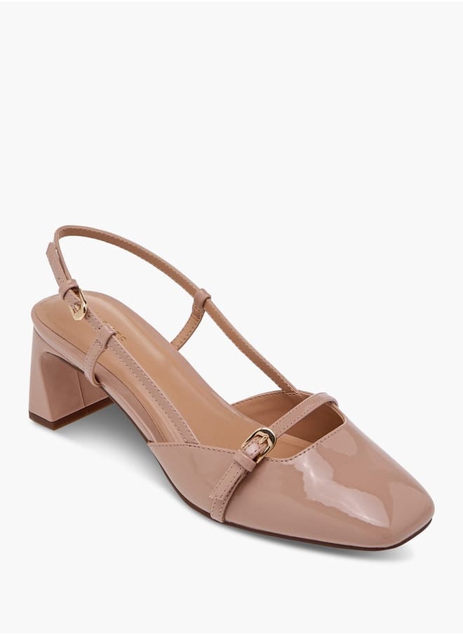 Celeste Women's Solid Shoes with Buckle Closure and Block Heels  - Image 2