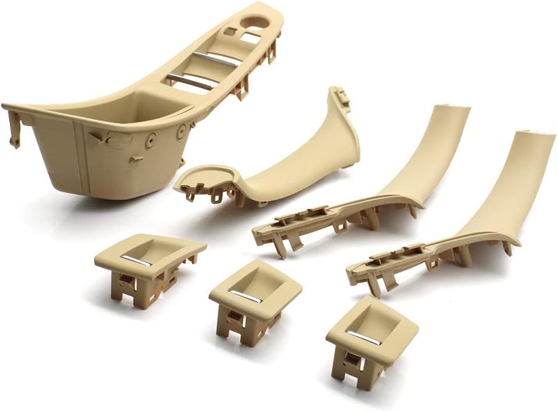 Goodithy Interior Door Pull Handle Armrest Window Switch Panel Trim 7PCS Set for BMW 5 Series F10 F11 F18 520i 523i 525i 528i 535i (Beige) - Image 5