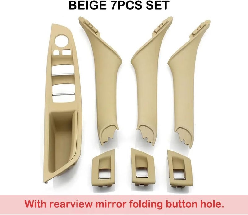 Goodithy Interior Door Pull Handle Armrest Window Switch Panel Trim 7PCS Set for BMW 5 Series F10 F11 F18 520i 523i 525i 528i 535i (Beige) - Image 2