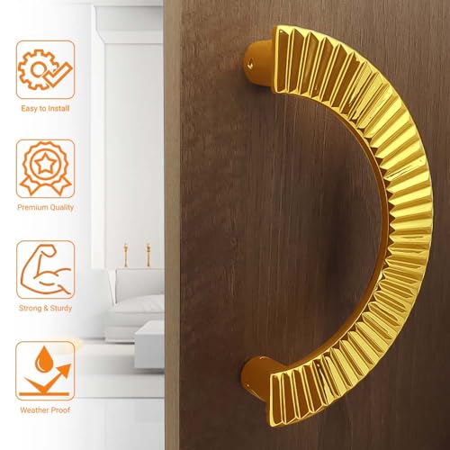 VOLO 8" Main Door D Handle/Door Handles for Main Door/Glass Door Handle/Pull Handles, for Home/Office/Hotels(Model- S-618, 160MM) (Pack of 1 Set) (Gold) - Image 3