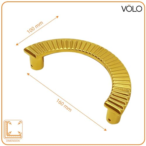 VOLO 8" Main Door D Handle/Door Handles for Main Door/Glass Door Handle/Pull Handles, for Home/Office/Hotels(Model- S-618, 160MM) (Pack of 1 Set) (Gold) - Image 2