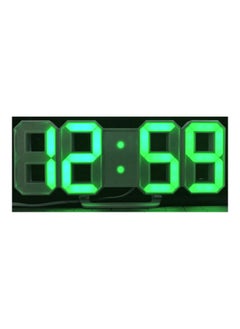 Modern Digital LED Wall Clock Table Desk Night Electric Alarm Watch Multi-Functional 24 or 12 Hour Display Green 22*22*22cm