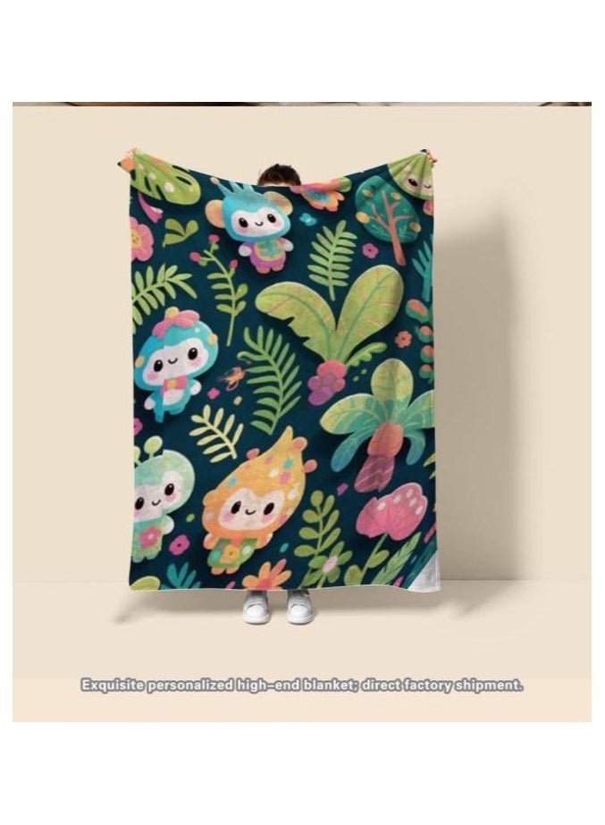 عام بطانية رقيقة من الفانيلا الكرتونية للأطفال أو الطلاب (دافئة ومريحة ومناسبة للنوم والألعاب) 100 سم * 150 سم - Image 4