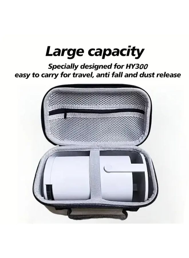 EVA Hard Shell Storage Case for HY300 Pro Projector Durable Travel Organizer with Secure Fastener Mesh Pocket for Accessories Compact Gray Projector Case - Image 4