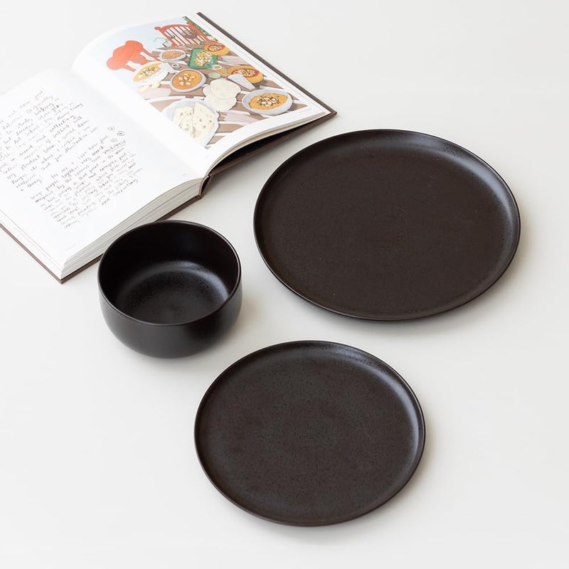 WENSHUO WENSHUO Cereal Bowls Set of 4 Modern Stoneware Bowls Chip and Scratch Resistant 24 oz Ink Spot Brown - Image 4
