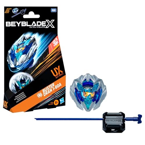 BeyBlade باي بليد إكس باك ستارتر بستر دران 1-60A UX مع قمة نوع الهجوم وإطلاق؛ ألعاب/ألعاب تاكارا تومي الأصلية للمعارك للأولاد والبنات 8+. - Image 1