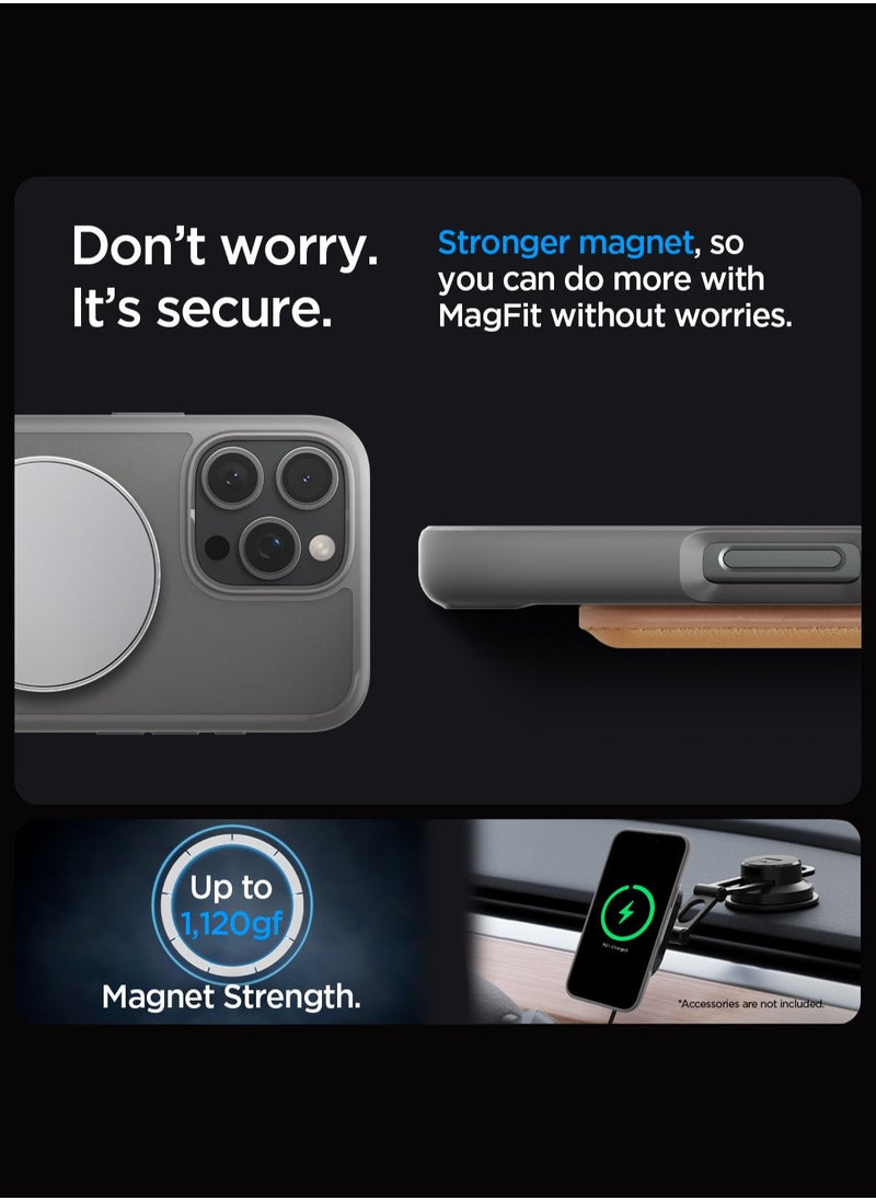 Spigen - Ultra Hybrid S MagFit iPhone 16 PRO Case Cover MagSafe with Kickstand - Frost Gray - Image 1